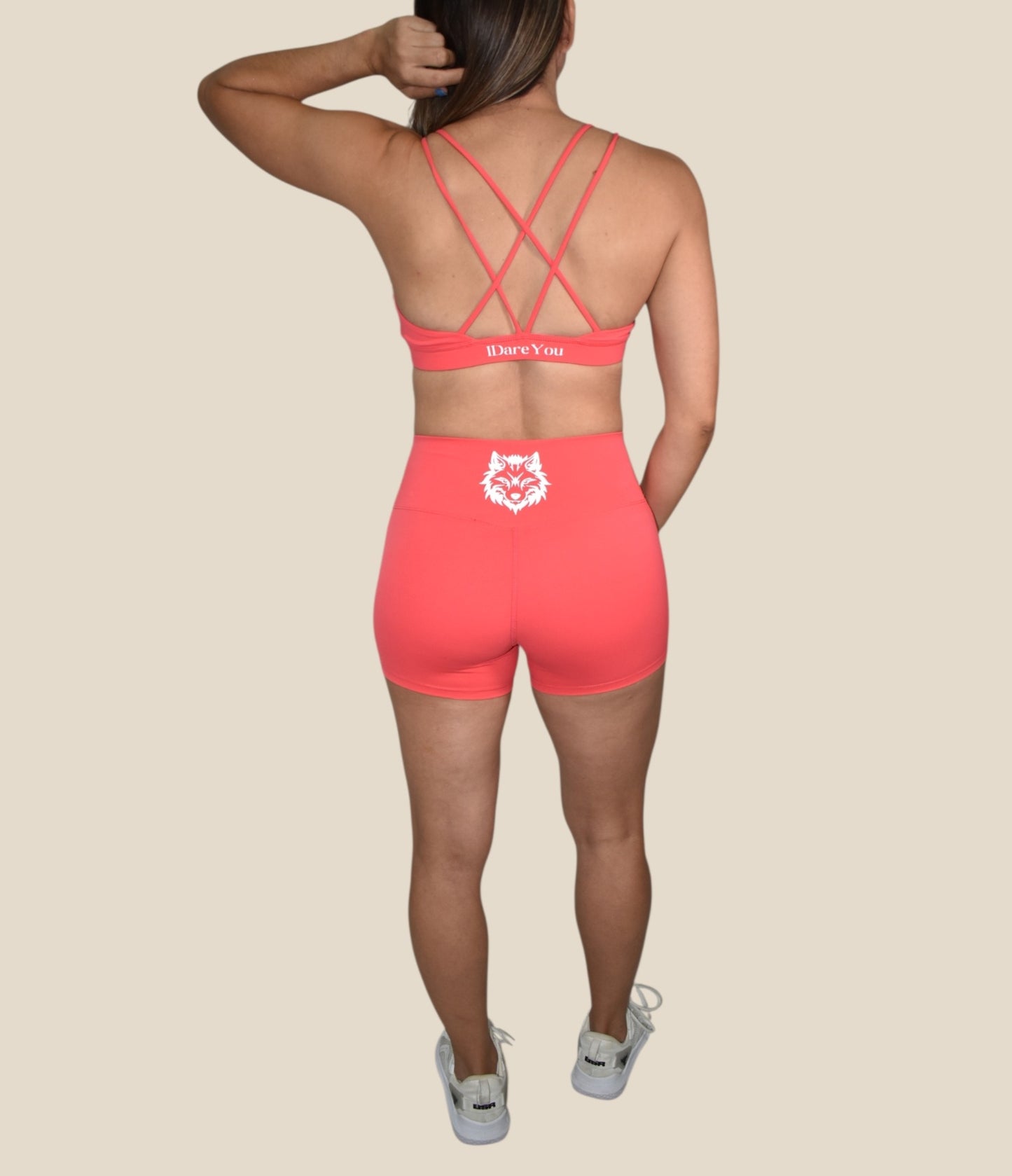 CROSS BACK AND SHORT SPORT - NEON CORAL