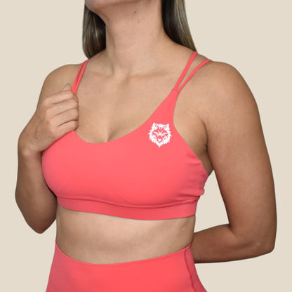 CROSS BACK AND SHORT SPORT - NEON CORAL
