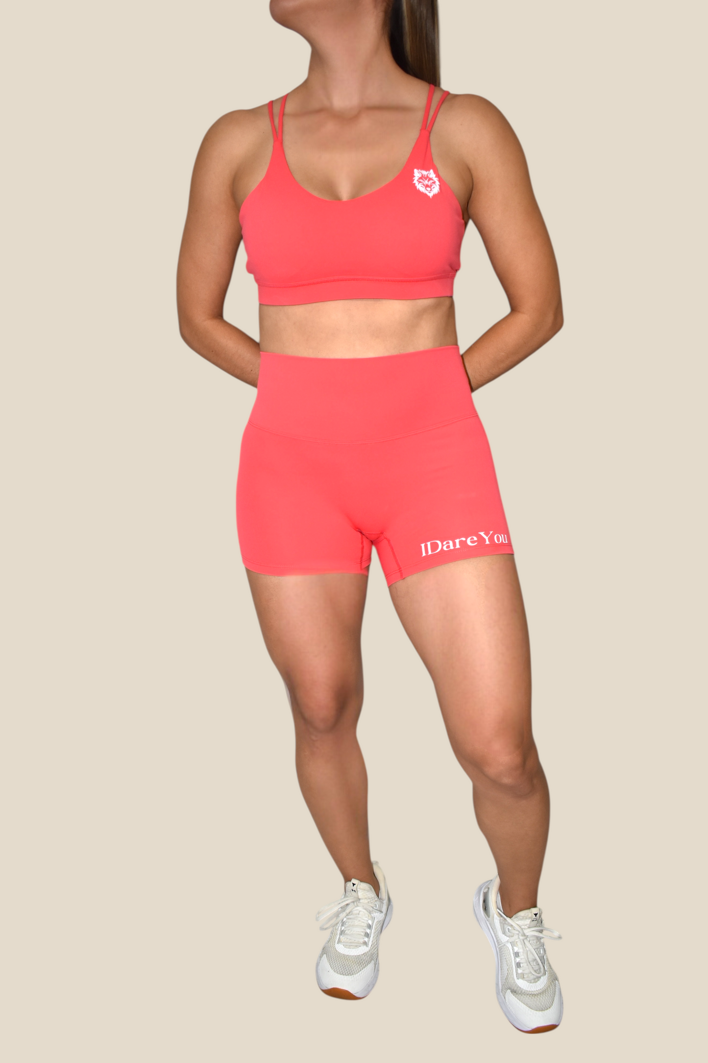 CROSS BACK AND SHORT SPORT - NEON CORAL